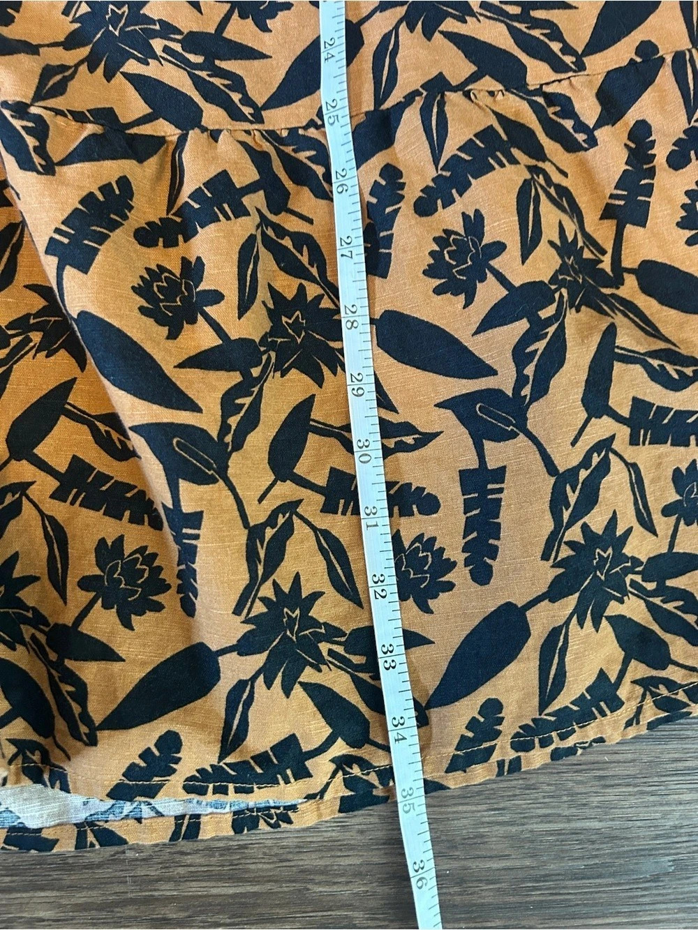 Floral Mini Dress in Rust Orange & Black - Picture 6 of 6